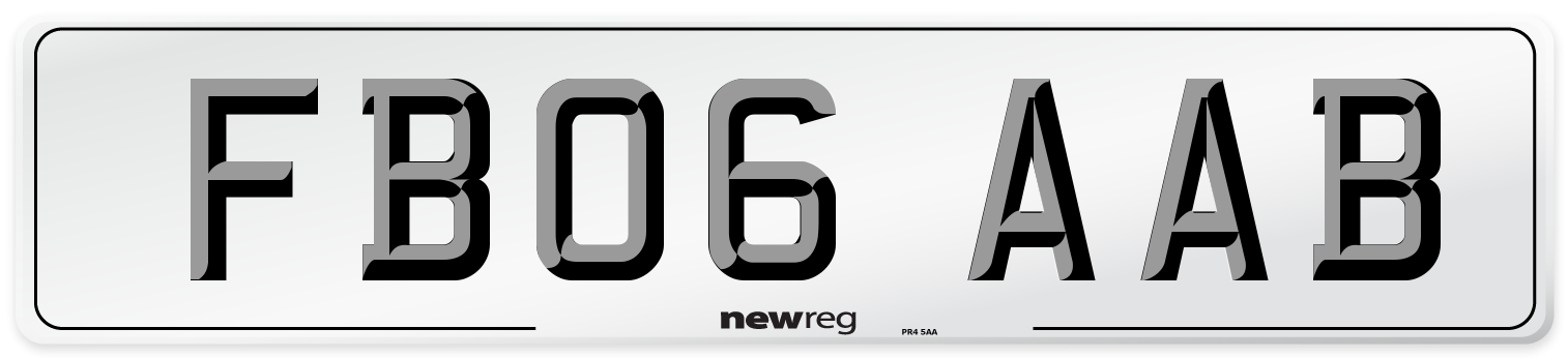 FB06 AAB Number Plate from New Reg